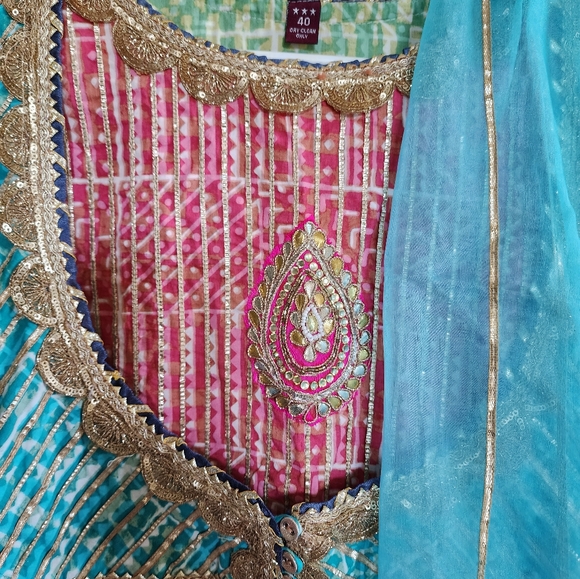 Indian Desi Party Eid Colorful Salwar Kameez - Picture 5 of 7